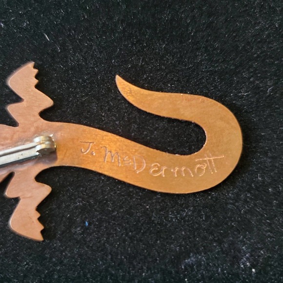 Copper Tribal Pin - J. McDermott Signed - Picture 5 of 5